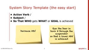 System Story Template explainer slide