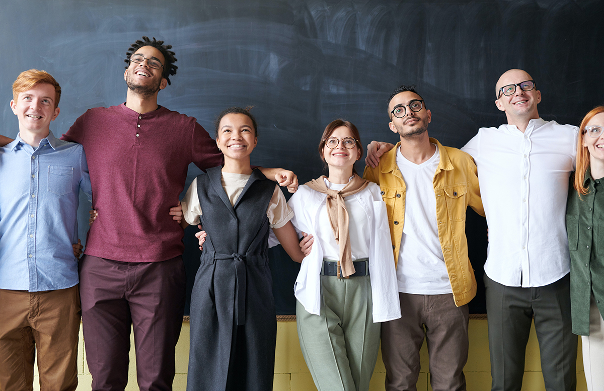 employee experience - group of happy diverse employees