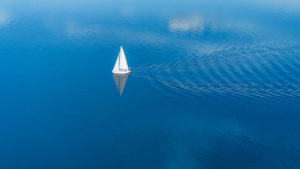 A sailboat on the open sea