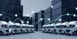 A fleet of networked commercial vehicles