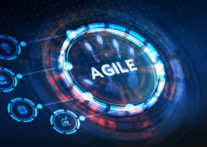 Stylized button with the word Agile