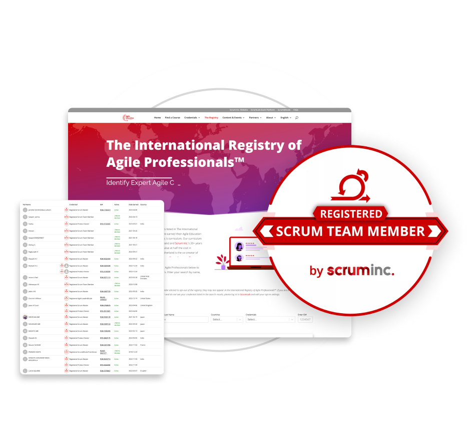 Graphic Featuring the International Registry of Agile Professionals