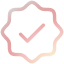 Badge with a checkmark icon representing certification